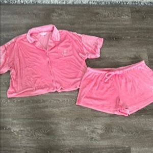 Juicy Couture Pink Plush Pajama Set